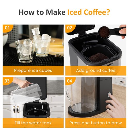 SUNVIVI Iced Tea Maker and Iced Coffee Maker, 3-in-1 Coffee and Tea Machine Brewing System with 2.5 Quart Pitcher, Strength Selector, Perfect For Tea, Coffee, Lattes, Lemonade