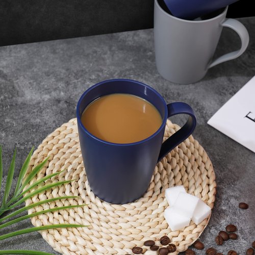 Hawnn Coffee Mugs Set of 6, 12 Ounce Unbreakable Coffee Cups with Handle, 3 Basic Colors, Reusable Plastic Mugs Dishwasher Safe