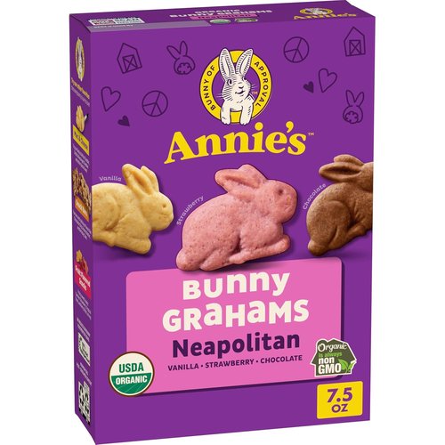 Annie's Organic Bunny Grahams Snacks - Neapolitan Flavor, 7.5 Oz | Delicious & Wholesome Treats