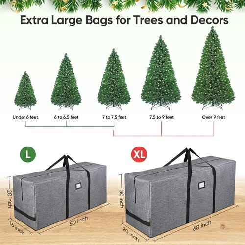 BALEINE Christmas Tree Storage Bag - 7.5 ft Capacity + Soft Wrapping Paper Storage Bag