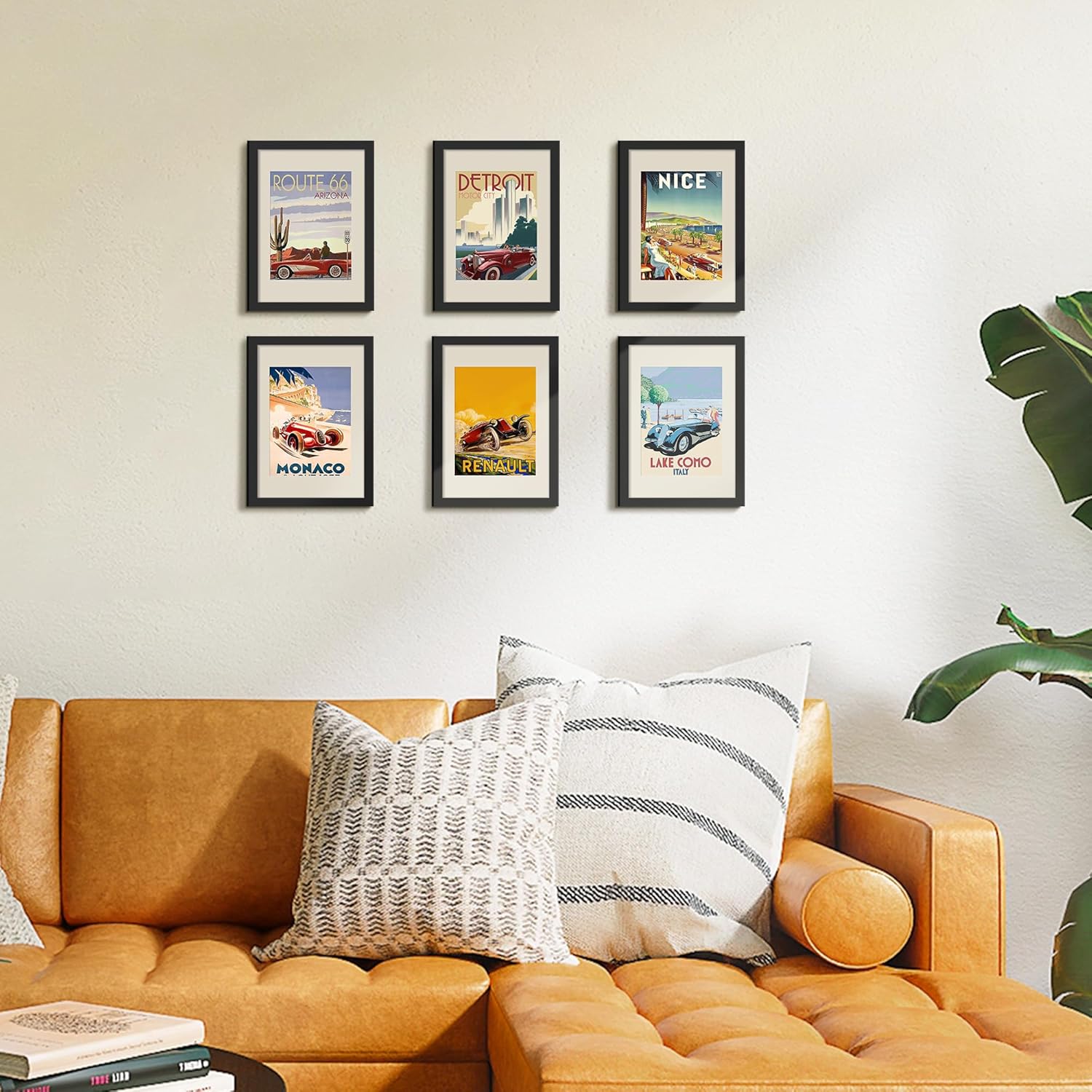 Upsimples A4 Picture Frame Set of 5 - Display 6x8 Photos with Mat or 8.3x11.7 Without - Black Wall Gallery Frames
