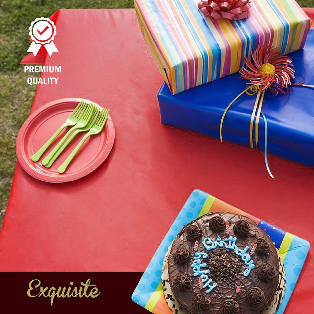 Party Solids Light Blue Tablecloths for Rectangle Tables 48 Pack Plastic Table Cloth Disposable 54" X 108" Light Blue Table Cloths Rectangle Tablecloth Plastic Tablecloths Rectangular Party Supplies