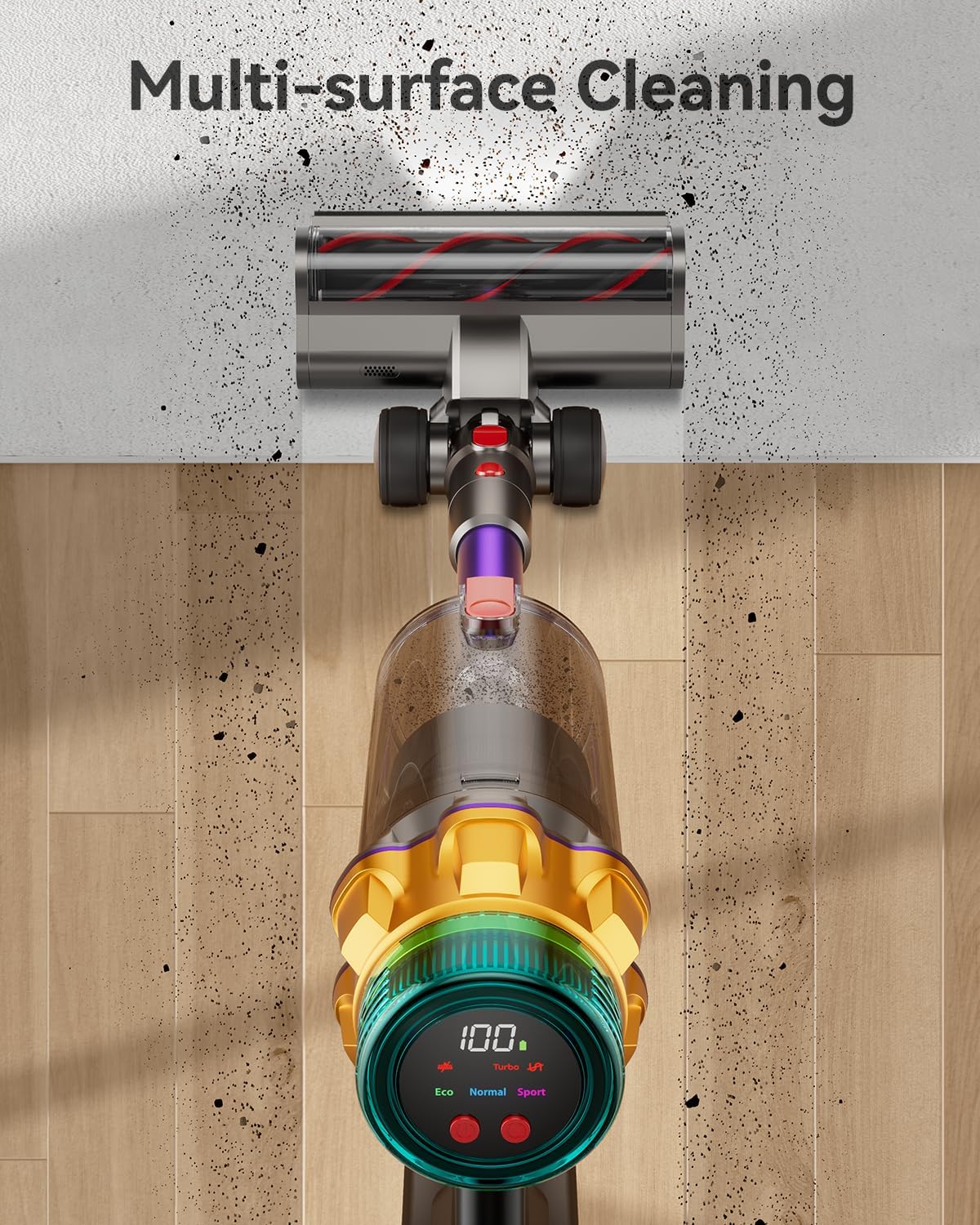 Skiennix Cordless Vacuum Cleaner - 55KPA Suction Power, 65 Mins Runtime, Anti-Tangle Brush, Purple