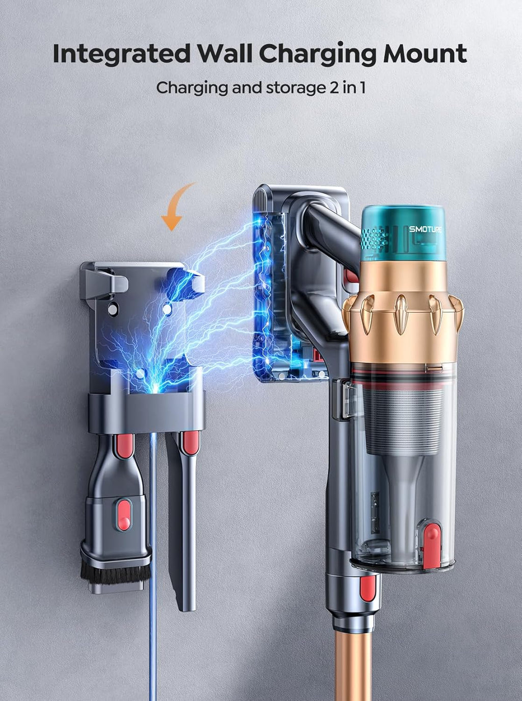 Skiennix Cordless Vacuum Cleaner - 55KPA Powerful Suction, 70 Mins Runtime, LED Touchscreen, Pet Hair & Carpet Friendly