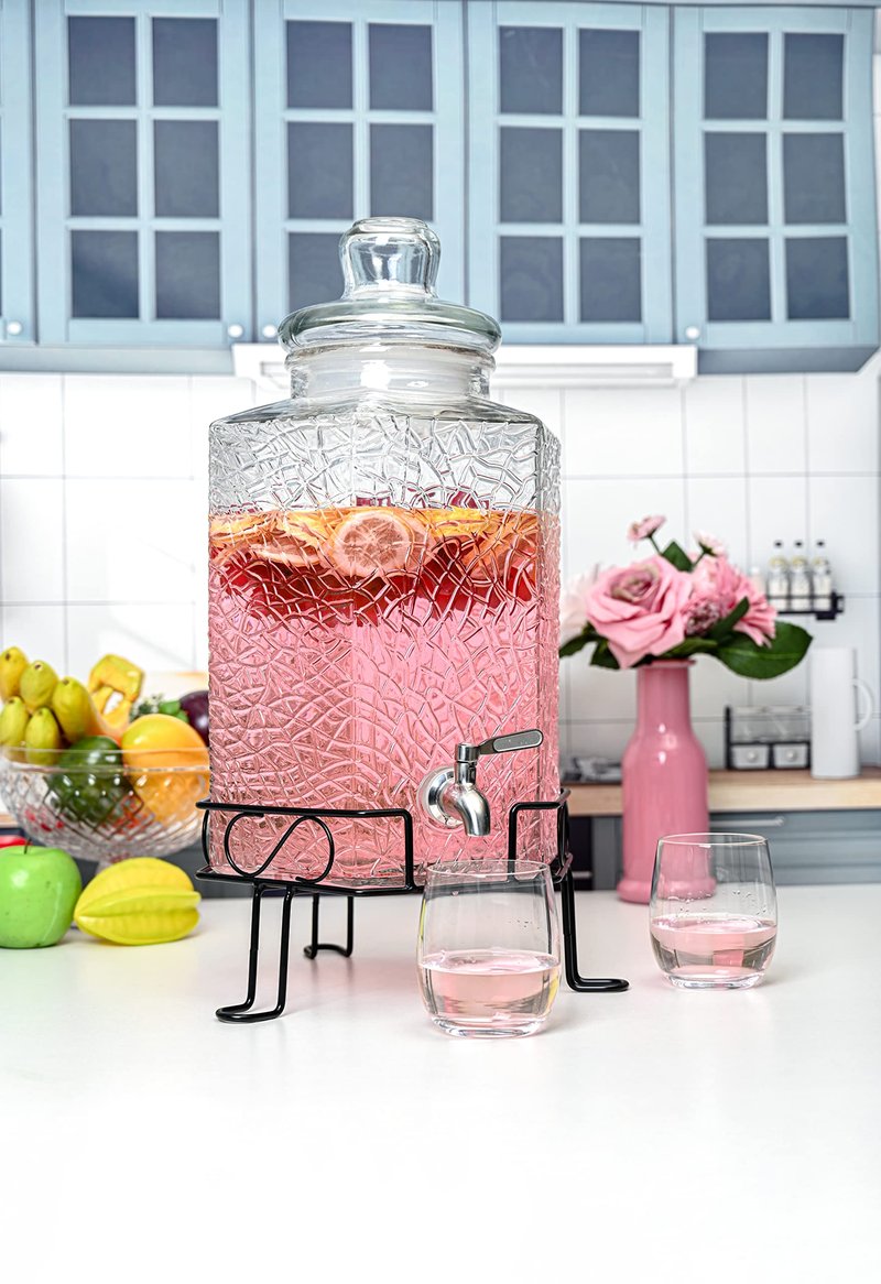 Redfern 2.5 Gallon Glass Beverage Dispenser Stainless Spigot and Stand