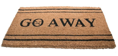 Imports Decor Printed Coir Doormat, Go Away, 18-Inch by 30-Inch