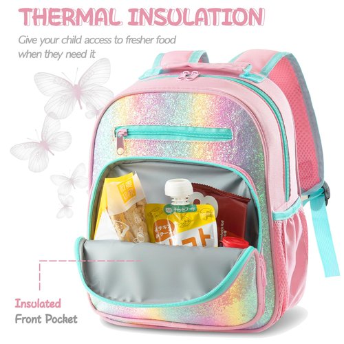 Hairao Toddler Backpack for Girls 2-4,Preschool Kindergarten Butterfly Backpacks,Small Backpack for Kids,Toddler Bookbag with Chest Strap