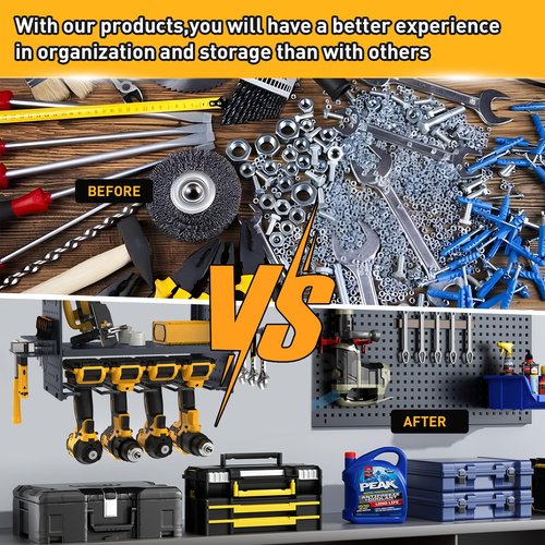 KY-HUAEN Adjustable Wall Mount for EGO Compatible Tools,200lb Leaf Blower and Weed Eater Rack,Multifunctional Garage Tools Storage (grey)