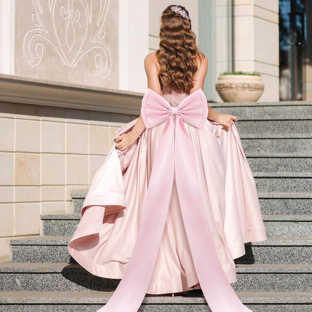 Wavwavw Giant Pink Bow Decor - Oversized 75x18 Inch Ribbon Tie for Baby Shower & Party Backdrop