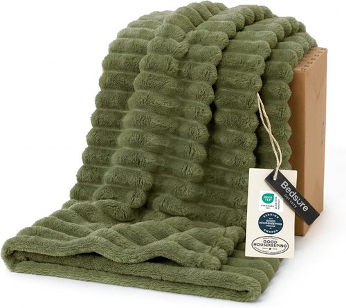 Bedsure GentleSoft Christmas Throw Blanket - Cozy Fleece Gift for Teens & Home Decor, Moss, 50x60 Inches