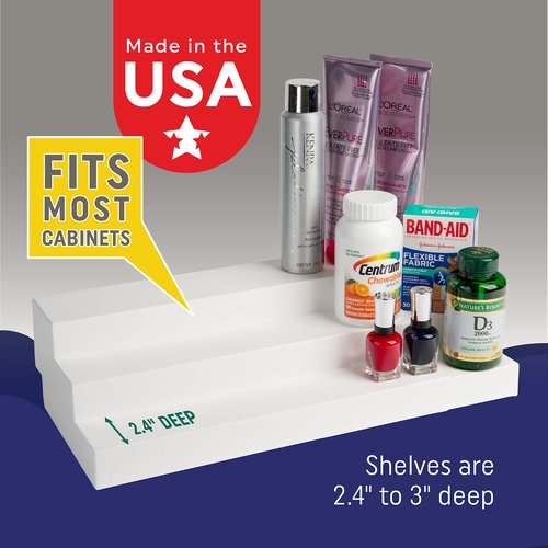 Dial Industries 3 Tier Adjustable Canned Goods Shelves for Kitchen Cabinet and Pantry Organization, Standard
