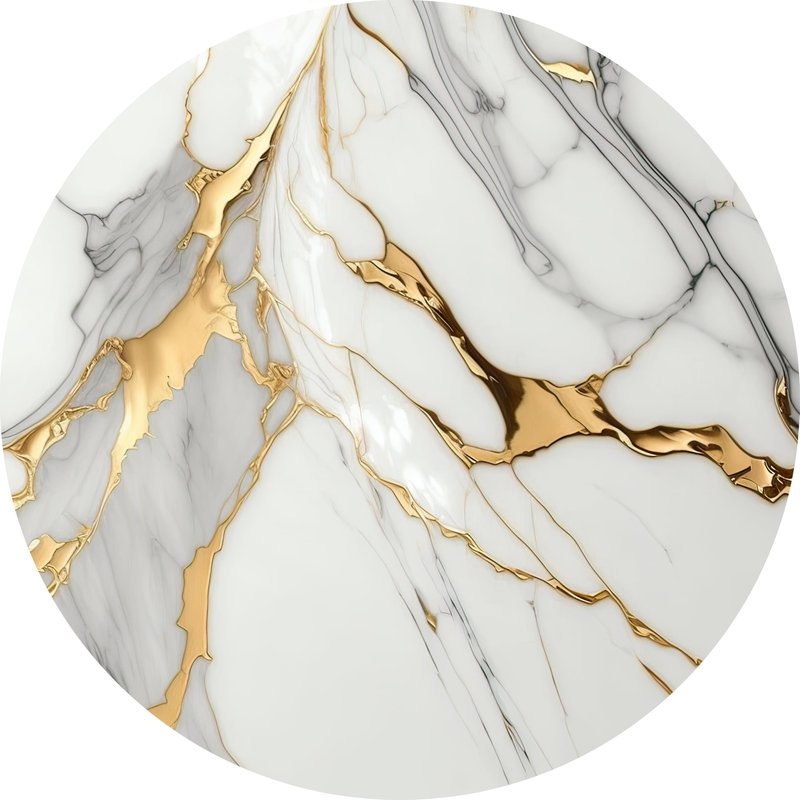 EVER ISLAND 50pcs Gold and White Marble Round Paper Placemats, 13" Disposable Charger Place Mat, Table Mats for Dining Table Setting Decor Wedding Banquet Birthday Party Bridal and Baby Shower Events
