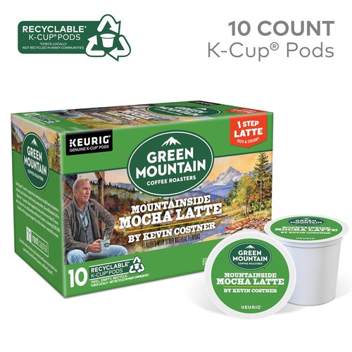Green Mountain Coffee Roasters Mountainside Mocha Latte - Single Serve Keurig K-Cup Pods | 10-Count Box
