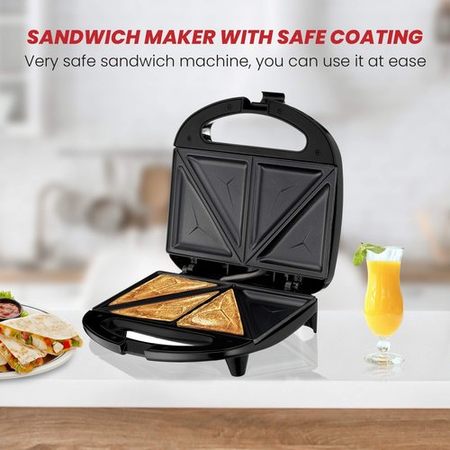 Lumme Sandwich Maker, Sandwich Toaster, Panini Press, Quesadilla Maker, Grilled Cheese, French Toast Press, Pizza Pockets Press, Indicator light, Omelet, White (Black)