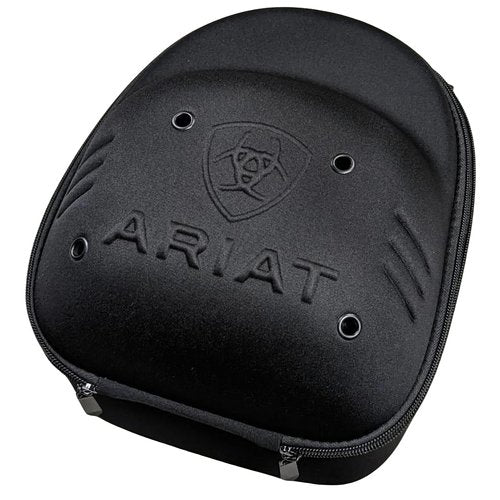 ARIAT Embossed Shield Cap Case,Holds 4-6 Caps, Dual-Zipper Closure, Vent Grommets, 8 x 11.75 x 7 In (Black)