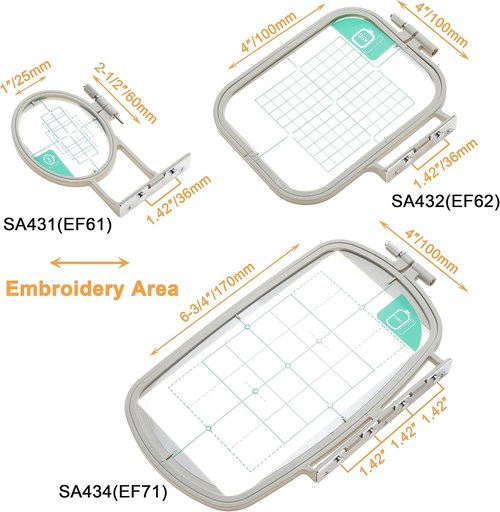 Brothread Embroidery Machine Hoop 3-in-1 Set | Compatible with Brother & BabyLock Models