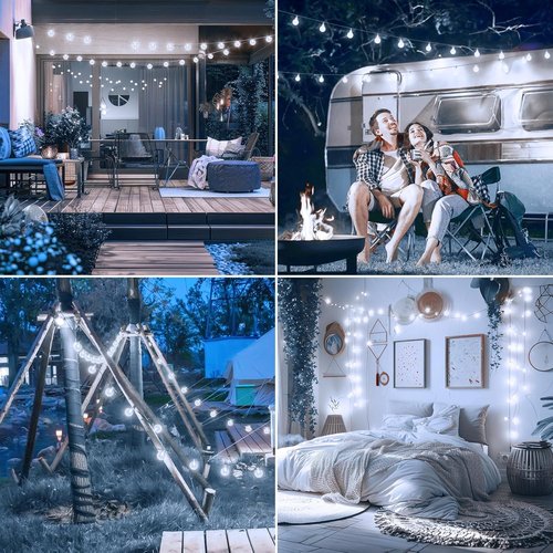 Minetom Crystal Globe String Lights - 33 Ft 100 LED Waterproof Fairy Lights with Remote & Timer | Ideal for Bedroom, Patio & Party Decor