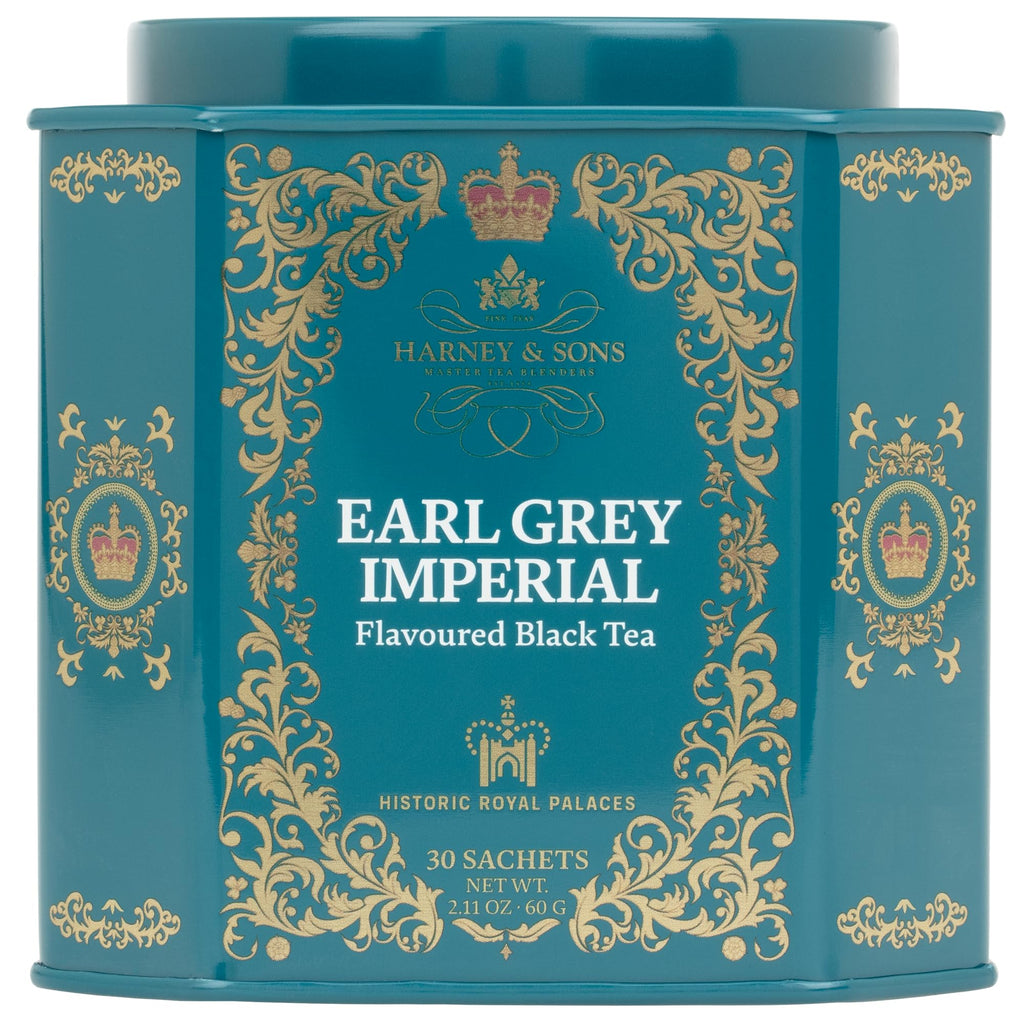 Harney & Sons HRP Earl Grey Tea, 30 Sachets, HRP Earl Grey Imperial (Tin Design May Vary)