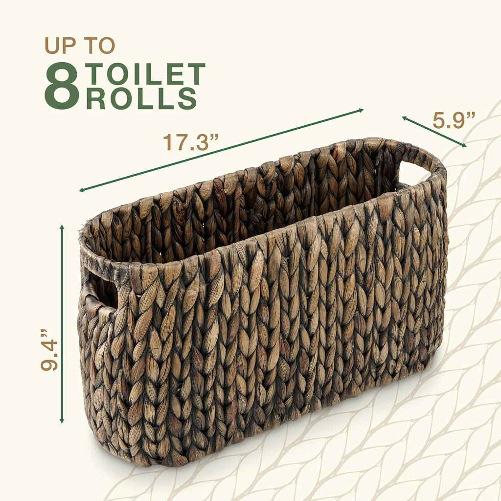Skiennix Black Toilet Paper Storage Basket - Stylish Organizer for Bathroom Essentials