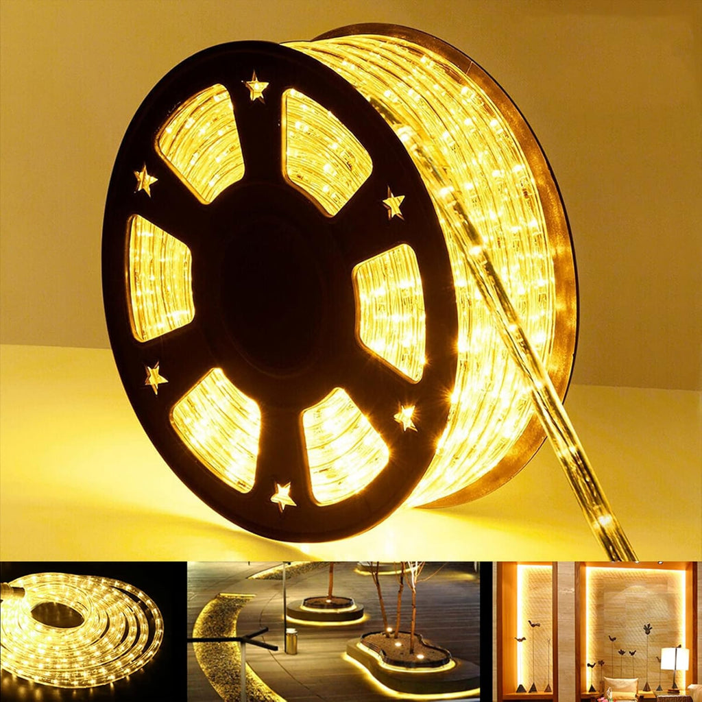 Skiennix 150ft LED Rope Lights - Waterproof, Flexible Tube Lighting with 8 Modes | Warm White for Indoor & Outdoor Decor