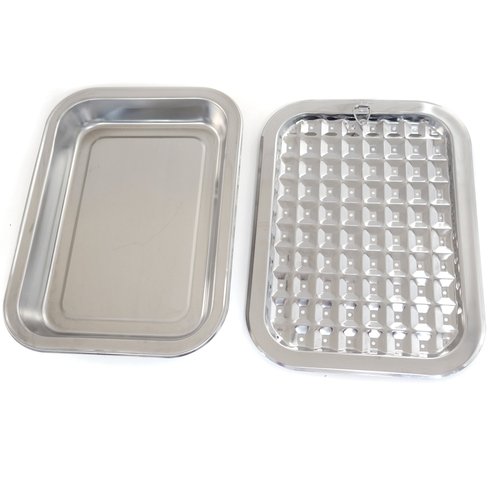 Norpro 274 Stainless Steel Broil/Roast Pan Set, 17 inch, Silver
