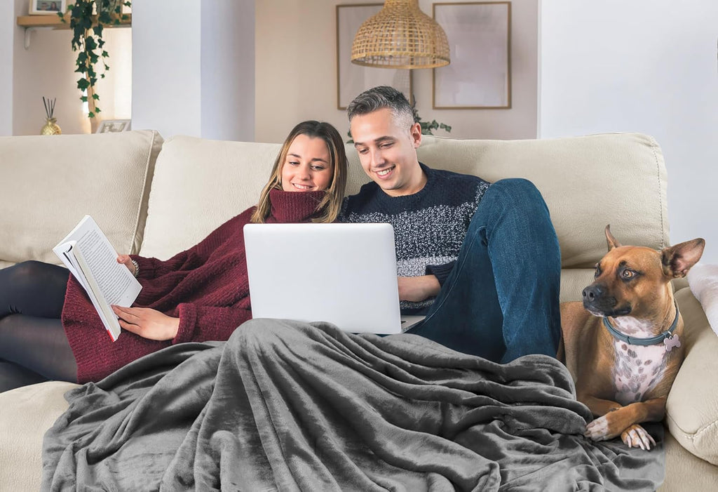 Utopia Bedding Fleece Blanket - Twin XL Grey 300GSM Luxury Soft Microfiber | Anti-Static & Cozy (90x76 Inch)
