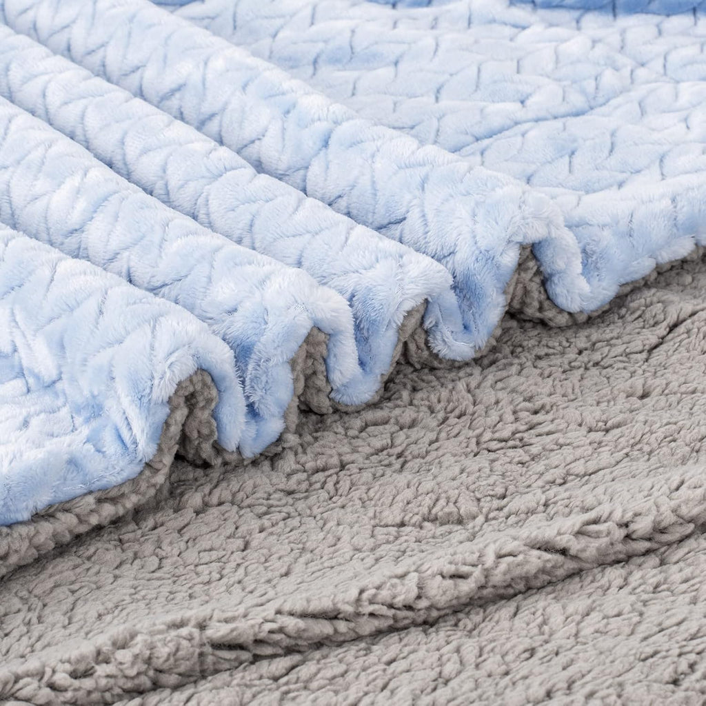 Skiennix Fuzzy Blanket - Soft Coral Fleece for Baby | Cozy Toddler Receiving Blanket (40" x 48", MD-Sky Blue)