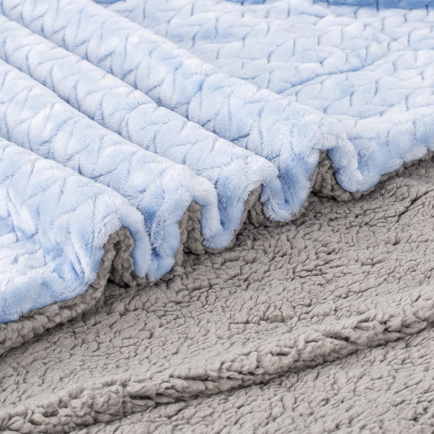 Skiennix Fuzzy Blanket - Soft Coral Fleece for Baby | Cozy Toddler Receiving Blanket (40" x 48", MD-Sky Blue)