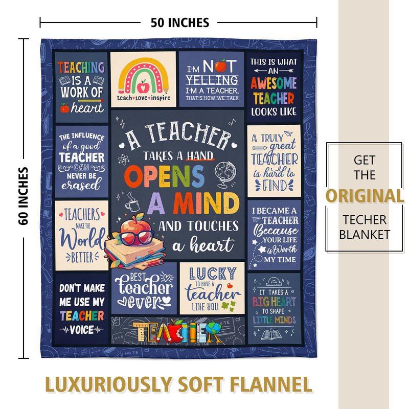 SteadStyle Teacher Gifts for Women Men – Unique Teacher Appreciation Gifts Blanket, Funny Present for Educators, Best Retirement or Birthday Gift from Students – 60"x50" Throw