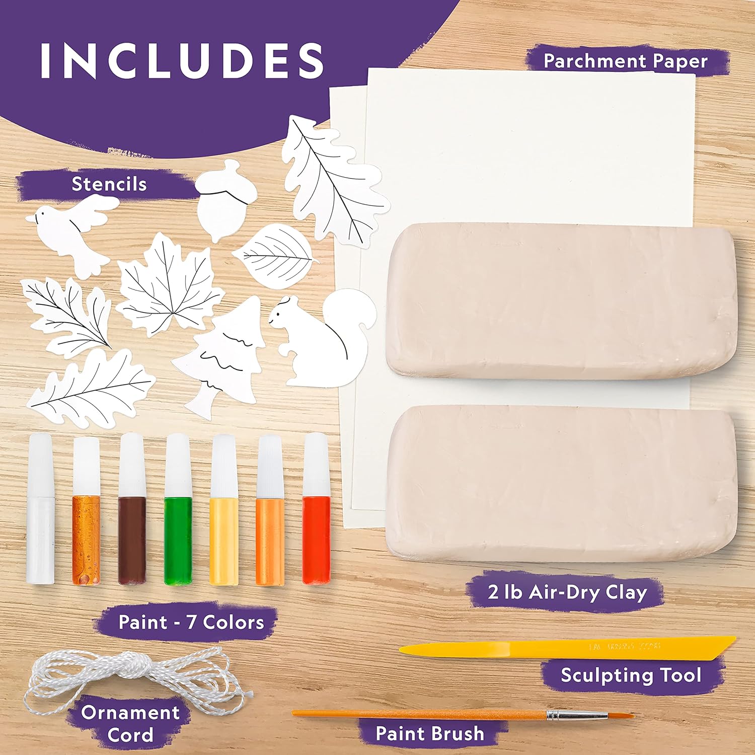 National Geographic Modeling Clay Kit - Air Dry Clay for Kids with 2 lb. Clay, Tools & Paints