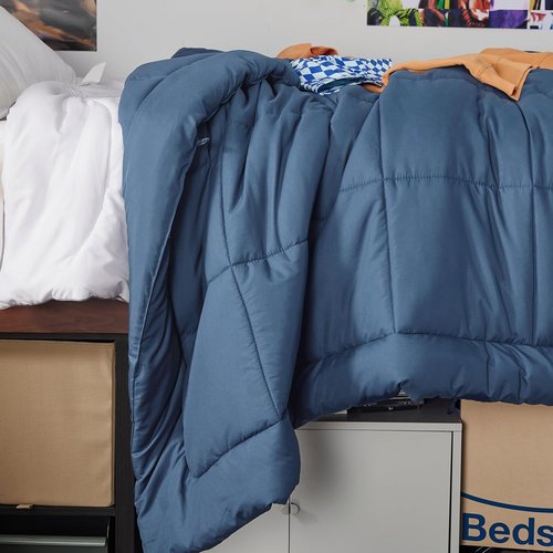 Bedsure Comforter Duvet Insert - All-Season Twin XL Quilted Down Alternative Bedding, Dark Slate Blue, 92 x 68 Inches