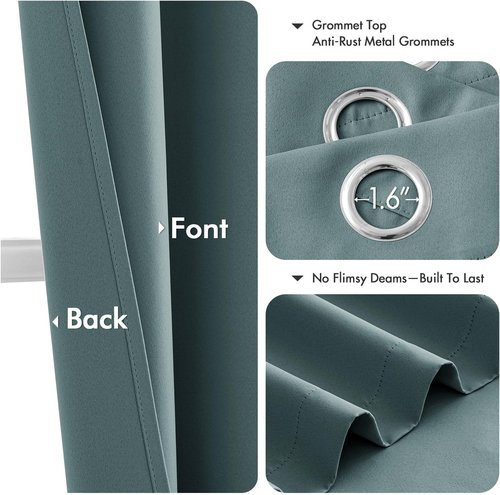 MIULEE Dusty Blue Blackout Curtains - Thermal Insulated Room Darkening Drapes | 40 x 54 Inches, 2 Panels