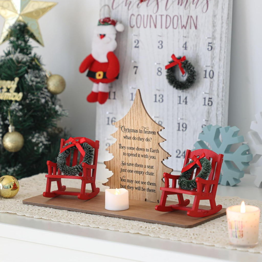 Regine Switzerland Christmas Memorial Candle Holders - Elegant Rocking Chair Ornament | Thoughtful Gift for Loved Ones