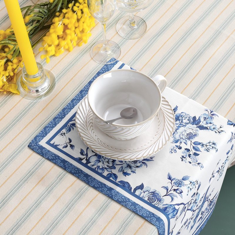 Arquiel Bird Flower Napkins, 18×18 Inch Blue Branch Dinner Cloth Napkins Set of 4, Washable Cotton Soft Absorbent Square Napkins for Dining Kitchen Party Wedding Decoration