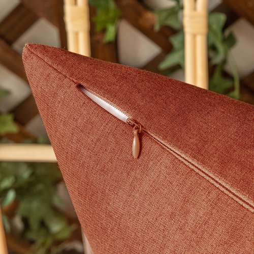 Woaboy Set of 2 Outdoor Waterproof Throw Pillow Covers Rust Decorative Farmhouse Pillowcase Solid Fall Cushion Cases for Patio Tent Balcony Couch Sofa Car 12x20 inch