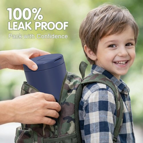 LOHASOK Soup Thermo for Hot Food Insulated Vacuum Food Jar with Buckle Lid, Stainless Steel Wide Mouth Leak Proof Lunch Container for School Travel Blue