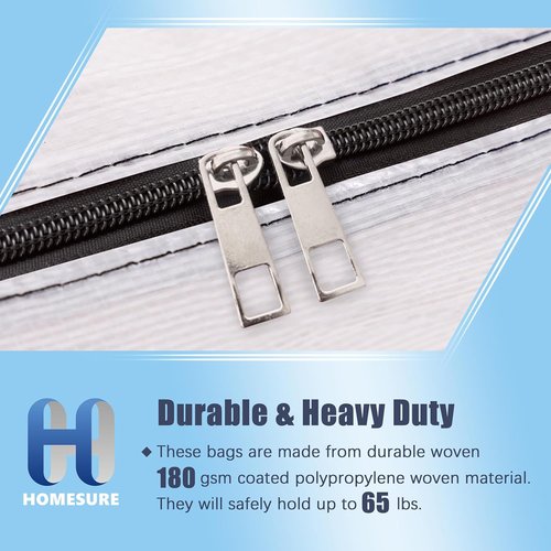 HOMESURE Large Water-Resistant Moving Bags - 12 Pack Heavy Duty Storage Totes with Zippers & Handles | Space-Saving Design
