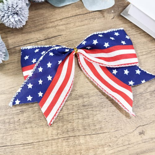 American Flag Bows | 12 PCS Red, White & Blue Patriotic 6" Bows for 4th of July & Memorial Day Decor