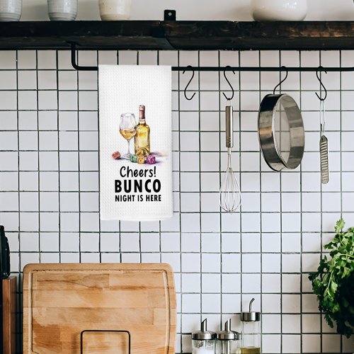 Pugwak Funny Wine Kitchen Dish Towels 16x24 Inch, Bar Cart Decor Towels for Bartender, Gifts for Wine Lovers, Bunco Gifts Decorative Hand Towel Tea Towel for Bar Club Kitchen