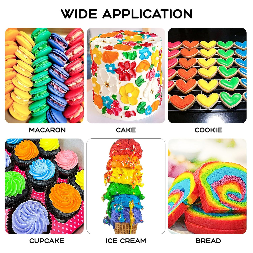 Skiennix Gel Food Coloring - 15 Vibrant Neon Colors for Icing & Baking | 0.35 oz Each