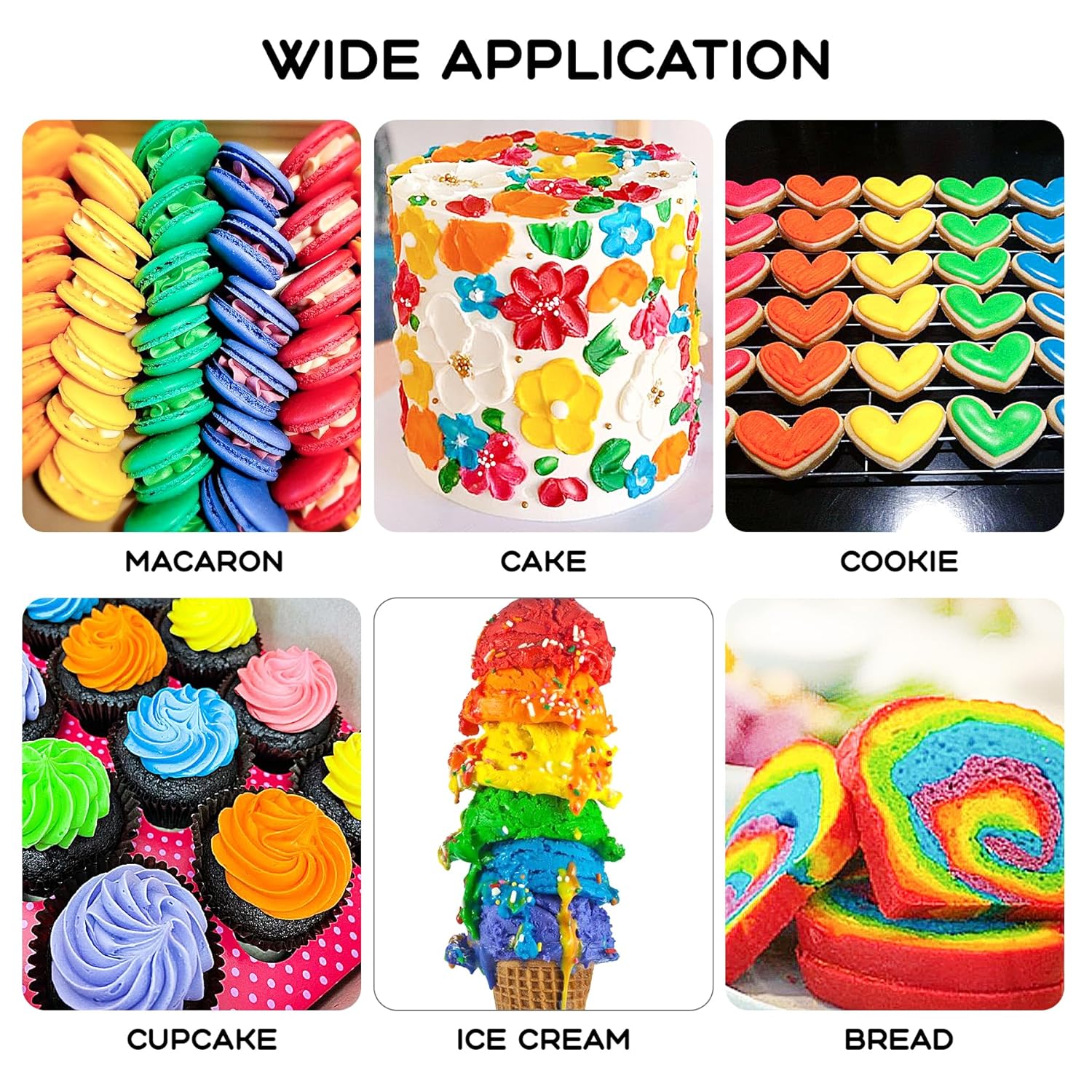 Skiennix Gel Food Coloring - 15 Vibrant Neon Colors for Icing & Baking | 0.35 oz Each