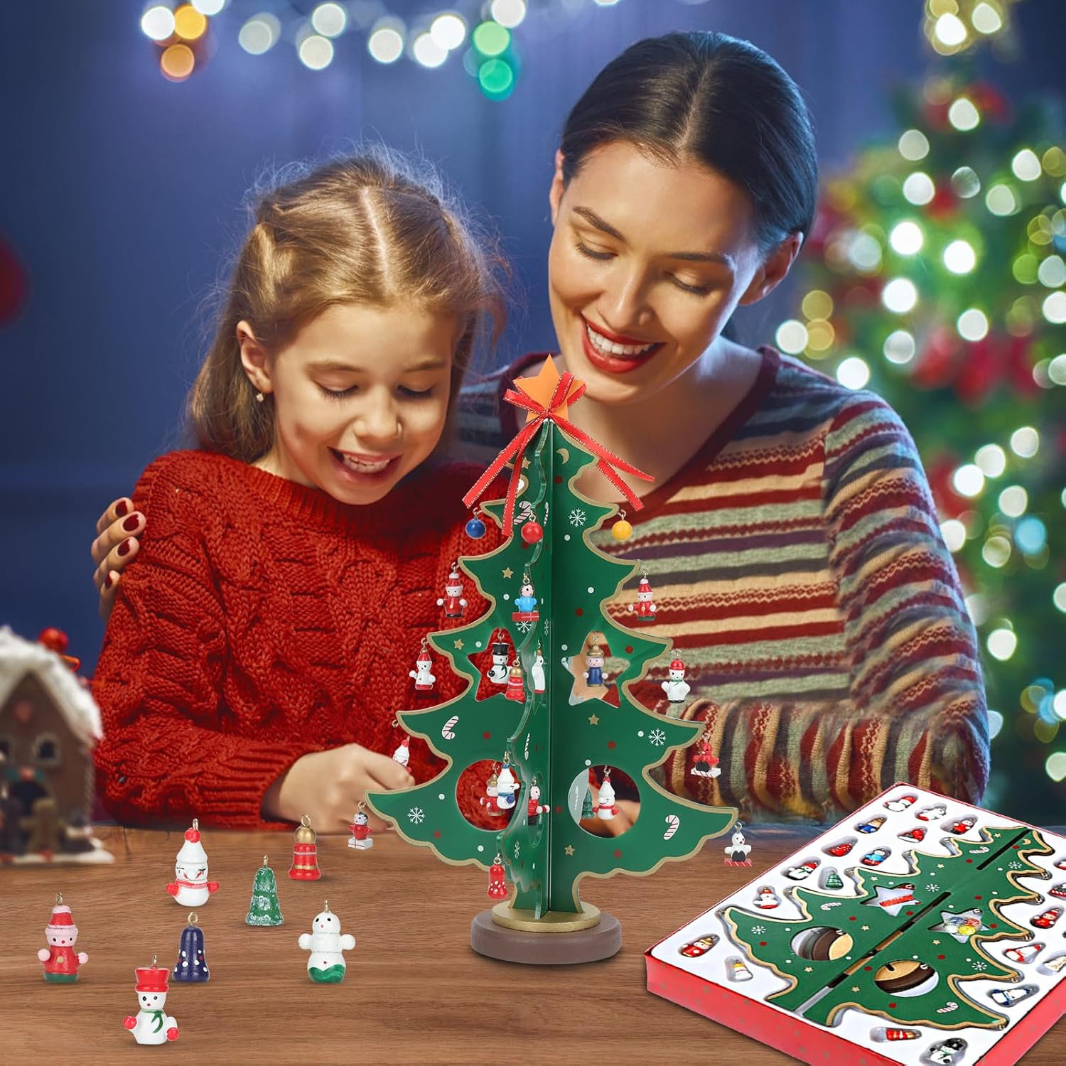 ZEEYUAN Christmas Advent Calendar - 24-Day Countdown Tree Decoration | Perfect Holiday Gift for Kids