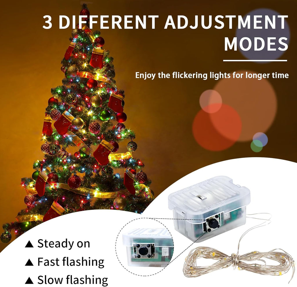 Skiennix 20 LED Fairy Lights - 7Ft Twinkle String Lights | Waterproof & Battery Operated for Parties, Weddings, Christmas & More - Multicolor