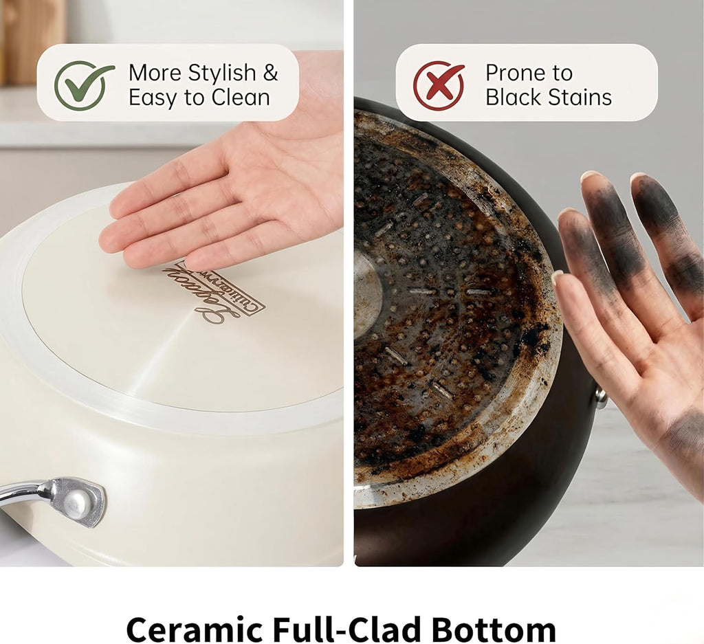 Skiennix 8-Inch Ceramic Nonstick Frying Pan - Eco-Friendly, PFAS & PFOA-Free, Induction Compatible