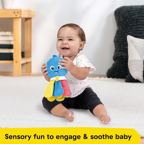 Baby Einstein Take Along Opus Octopus Soother - Portable Musical Sensory Toy with 20 Melodies for Newborns