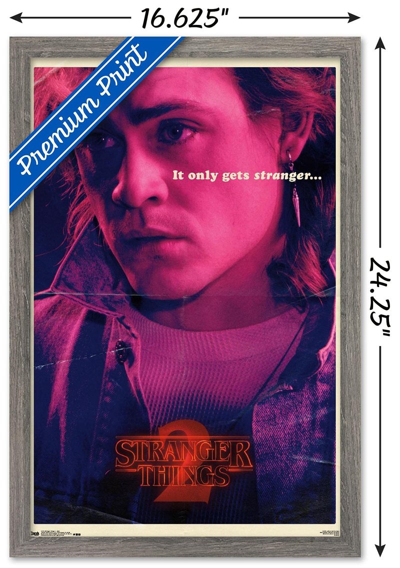 Netflix Stranger Things: Season 2 - Billy Wall Poster, 22.4L" x 14.7W", Gray Framed Version