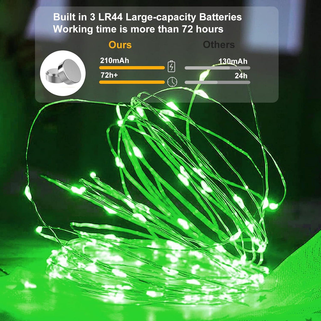AIKEI LED Fairy Lights - 6 Pack Battery Operated Mini String Lights | Waterproof 7ft 20 LED for Weddings, Parties, and Christmas Decor