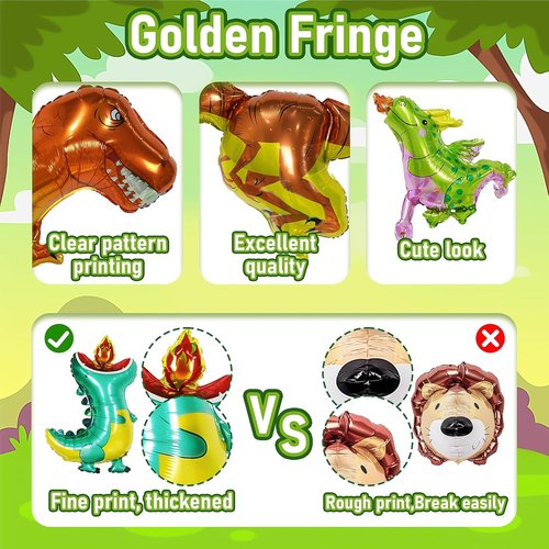 GoGoGoodie Dinosaur Theme Birthday Party Decorations - Fun Green Dino Decor for Kids Ages 3-12