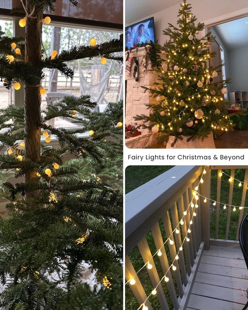 Globe String Lights - 43 Ft 100 LED Fairy Lights with Remote & Timer | Warm White Twinkle Decor for Indoor/Outdoor Use