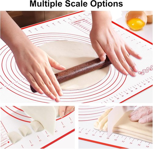 HOOMIL Silicone Baking Mat - Extra Large Non-Stick Pastry Mat with Measurements | 24"x16" for Dough & Cookies
